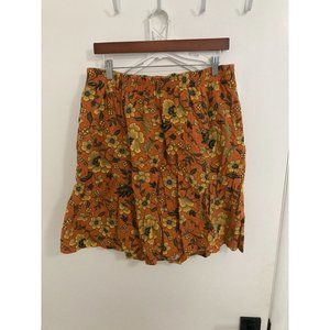 DBLA Deborah Barry Women's Vintage Oversized Floral Shorts, Orange, Large